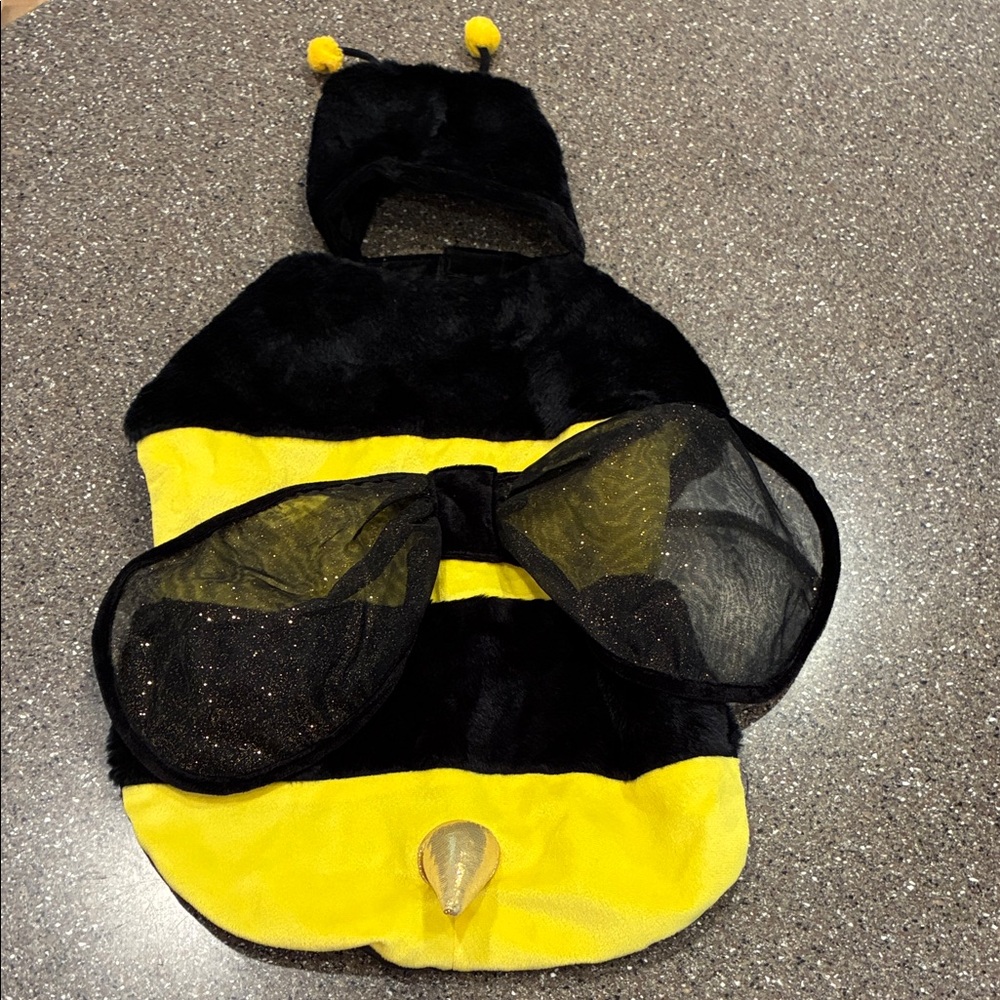 Dog Bumblebee Costume - Black & Yellow Hooded Outfit